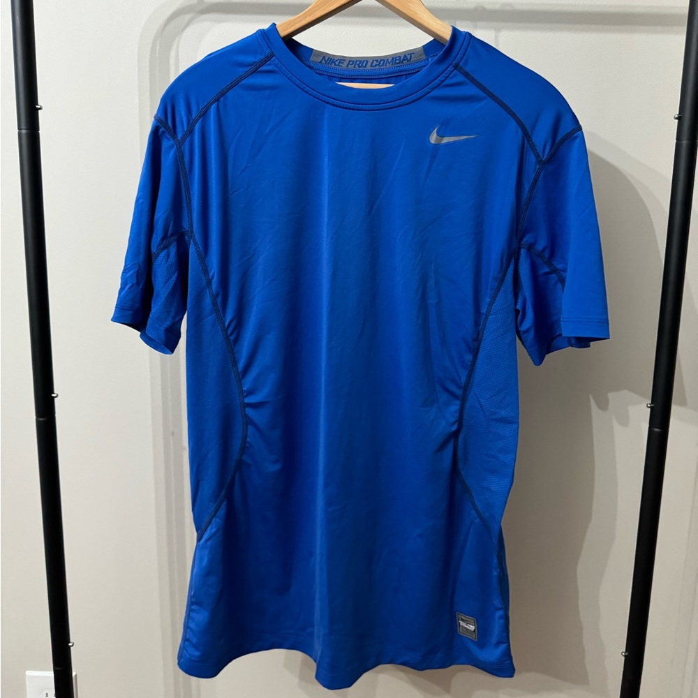 LARGE BLUE NIKE PRO COMBAT SHIRT